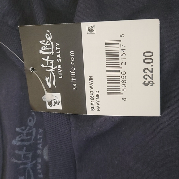 Salt Life Navy Blue 100% Cotton Men T-shirt Size M - Picture 4 of 4